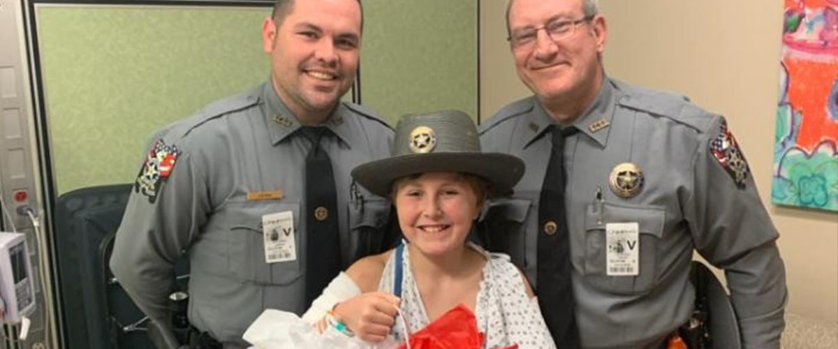 Deputies visit Eathen, a deputy in training.